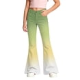 thumbnail image 2 of Kids Girls Gradient Flare Pants School Uniform Candy Color Dress Bottoms Flared Leggings Casual Stretchy Girls Trousers 13-14T, 2 of 4
