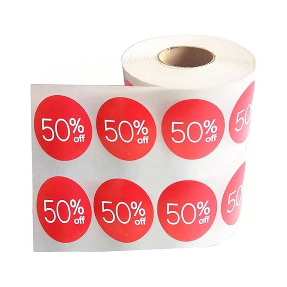 Price Stickers 50% Off Percent Labels 1.5 inch 500Pcs Price Tags Circle Price Marker 50 Percent off Labels
