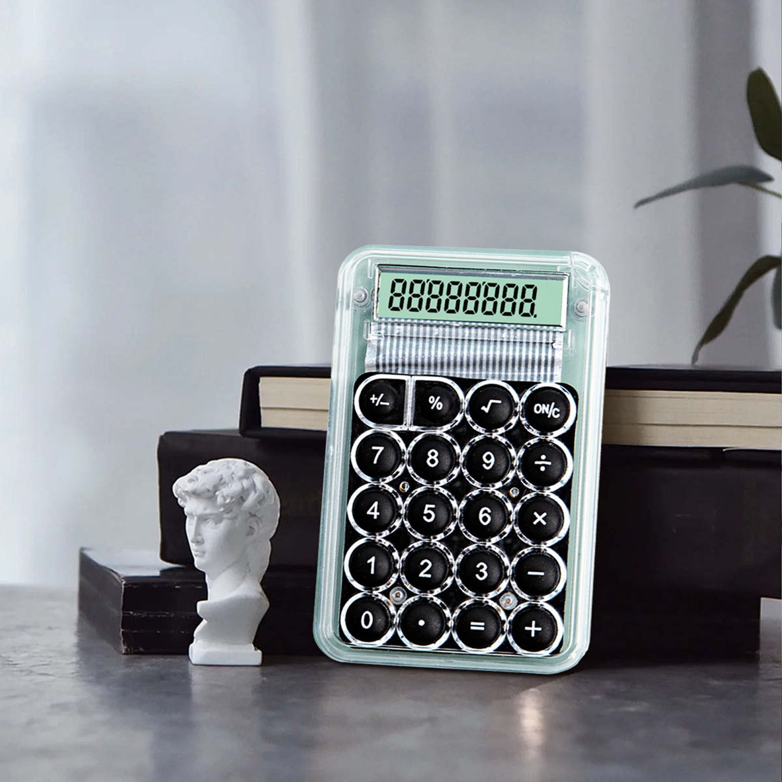 2-6Pcs 3x2 Inch Back-to-School Supplies Calculator Mechanical Switch Calculator Desktop 8 Digits - with Big Buttons LCD Display for School Home Office, Handheld Mechanical Calculator for Students