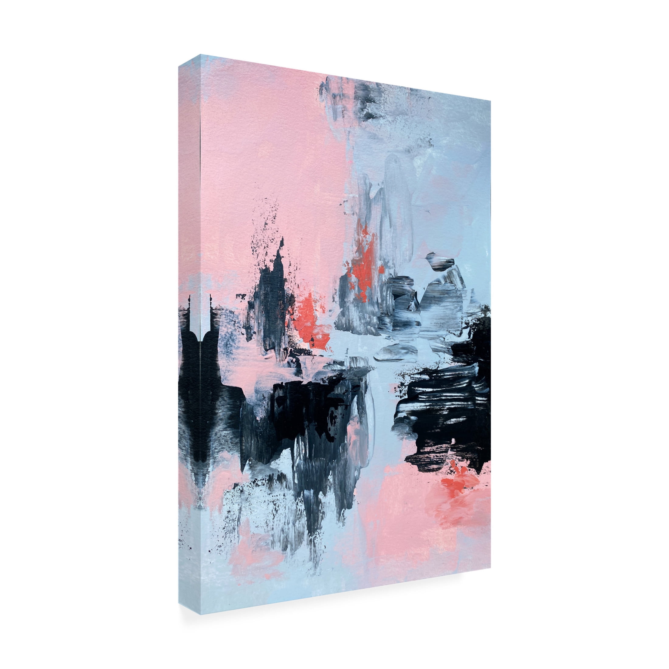 Trademark Fine Art Alyson Storms Pink and Grey Abstract 2 Canvas Wall Art
