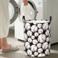 thumbnail image 5 of Rateoe Cute Baseball Pattern Round Laundry Hamper Basket, Tall Hamper Basket for Blanket Storage, Nursery Clothes Hamper for Laundry in Bedroom and College Dorm-Medium, 5 of 6