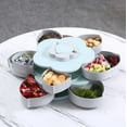 thumbnail image 5 of Snack Tray Dispenser With Phone Holder Petal Shape Rotating Candy Dried Fruit Nuts Plate Box, 5 of 7