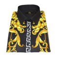 thumbnail image 7 of Men's Sports Shirt By Barocco Fashion Printed Long Sleeves Soft Feel EFS75 Black, 7 of 7