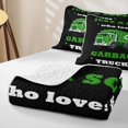 thumbnail image 4 of Castle Fairy Cartoon Garbage Truck Quilt Full,Quote Print Full Bedspread Sets for Bedroom,Green Black, 4 of 7