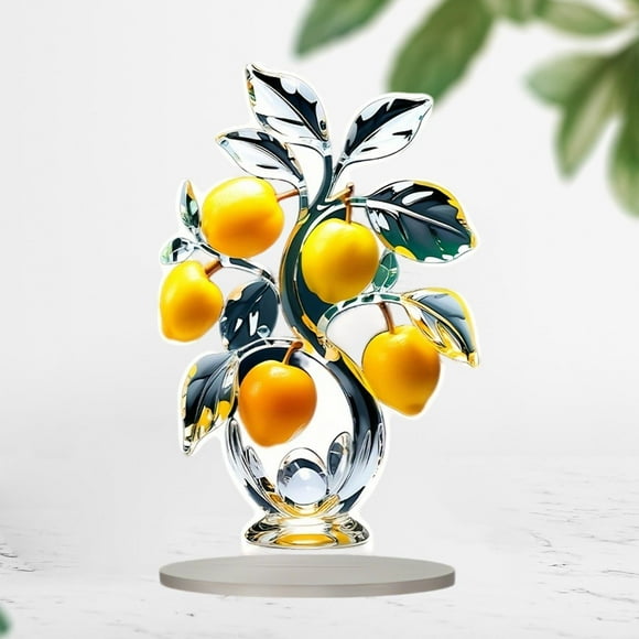 Letrero acrílico plano 2D de limonero, placa decorativa para centro de mesa con base, adorno de escritorio para cafetería, sala de estar y escritorio.