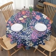 thumbnail image 3 of Pioneer Flower Floral Print Pattern Round Tablecloth 60"x60",Wrinkle Wipeable Table Cloth for Kitchen Dining Room Picnic Patio Party, 3 of 6
