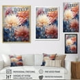 thumbnail image 4 of Designart "Subtle Beauty: Minimalistic White And Coral Mums" Chrysanthemums Floater Framed Canvas Art Print, 4 of 5