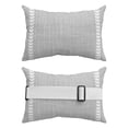 thumbnail image 6 of Vintage Gray Outdoor Pillows for Chaise Lounge Chair Waterproof Lumbar Pillows with Insert&Adjustable Elastic Strap Beach Headrest Pillow Modern Simple Vertical Stripes Leaf Grey Pool Pillow 12"x20", 6 of 9