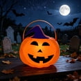 thumbnail image 5 of Tuvgenk Night Lights LED Lamp Pumpkin Plastic Halloween Decor Gifts Yellow Fall Bedside Touch Lamp for Porches Yards Gardens Lawn, 5 of 8