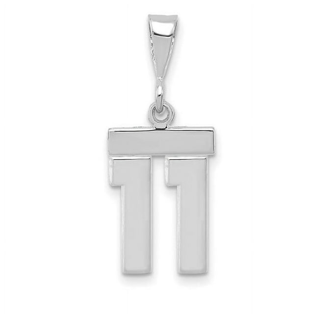 Finest Gold 14K White Gold Small Polished Number 11 Charm