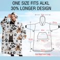 thumbnail image 4 of Oversized Wearable Blanket Hoodie,French Bulldog Footprint Sherpa Blanket Hoodie with Super Pockets,Super Warm Fuzzy Pullover for Women & Men, 4 of 6