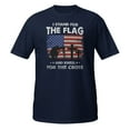 thumbnail image 2 of I Stand For The US Distressed Flag Quote Cross T-Shirt T-Shirt (Navy, L), 2 of 2