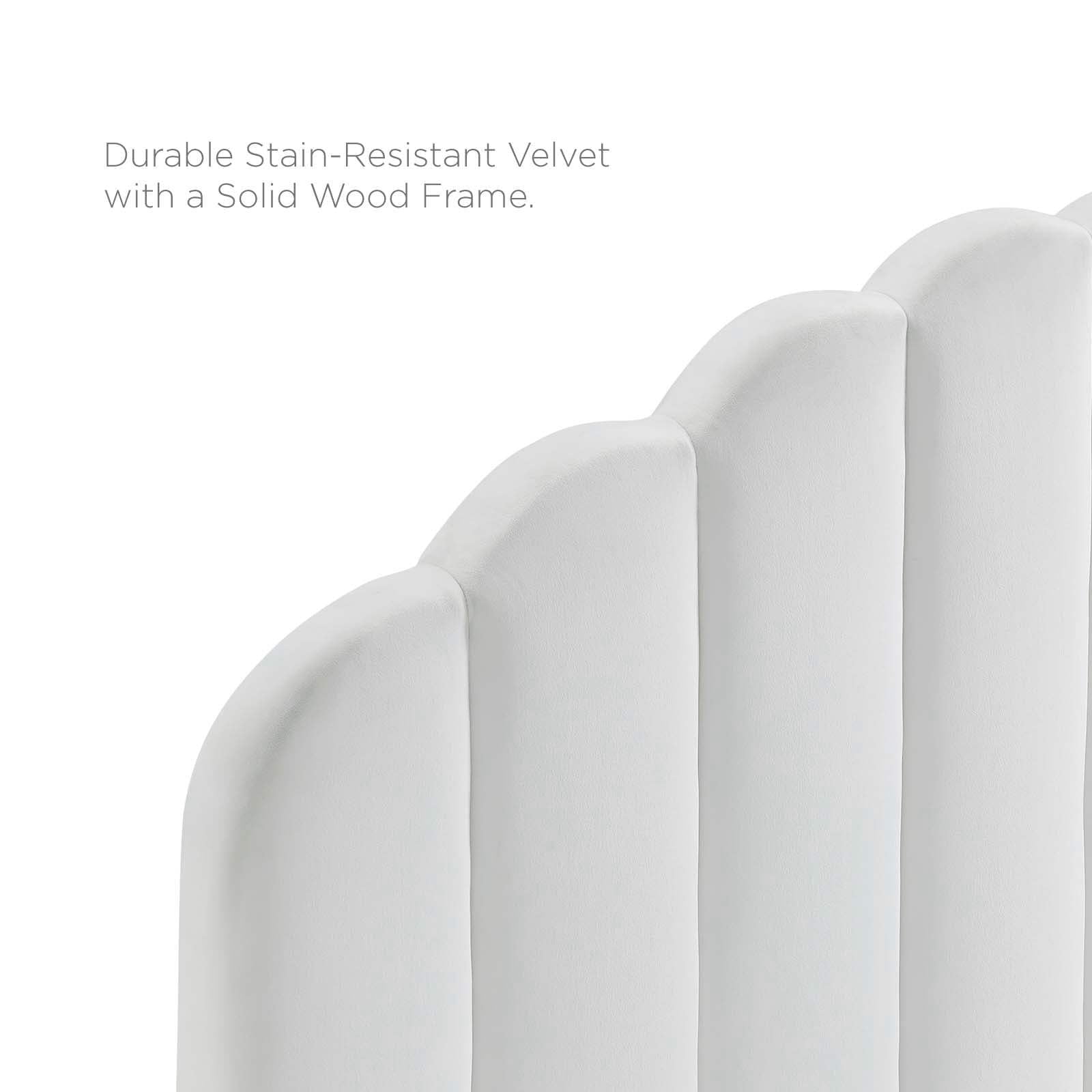 Modway Veronique Full/Queen Modern Performance Velvet Headboard in White