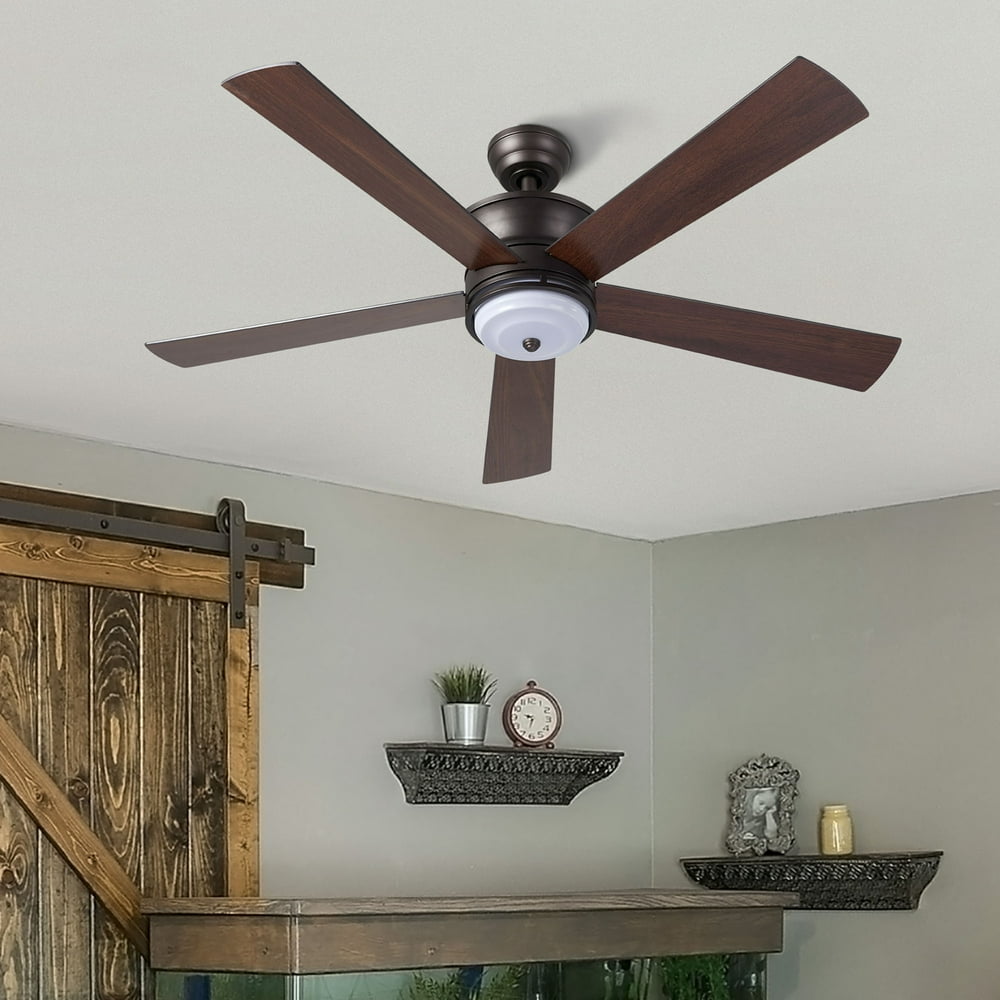 5 Blades 52" Ceiling Fan Light Bronze Base w/ 15W LED & Remote UL