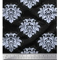 thumbnail image 1 of Soimoi Crepe Silk Fabric Seamless Baroque Damask Print Fabric by the Yard 42 Inch Wide, 1 of 3
