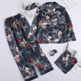 thumbnail image 4 of 7 Piece Silk Pajama Set for Women,Women's Pajamas Set Mushroom Print 7pcs Silk Satin Sleepwear Loungewear Cami Shirt Pj Set, 4 of 9