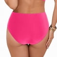 thumbnail image 5 of NIEWTR Swim Bottom High Waist Basic Full Coverage Bikini Swimsuit Briefs(Hot Pink,M), 5 of 9