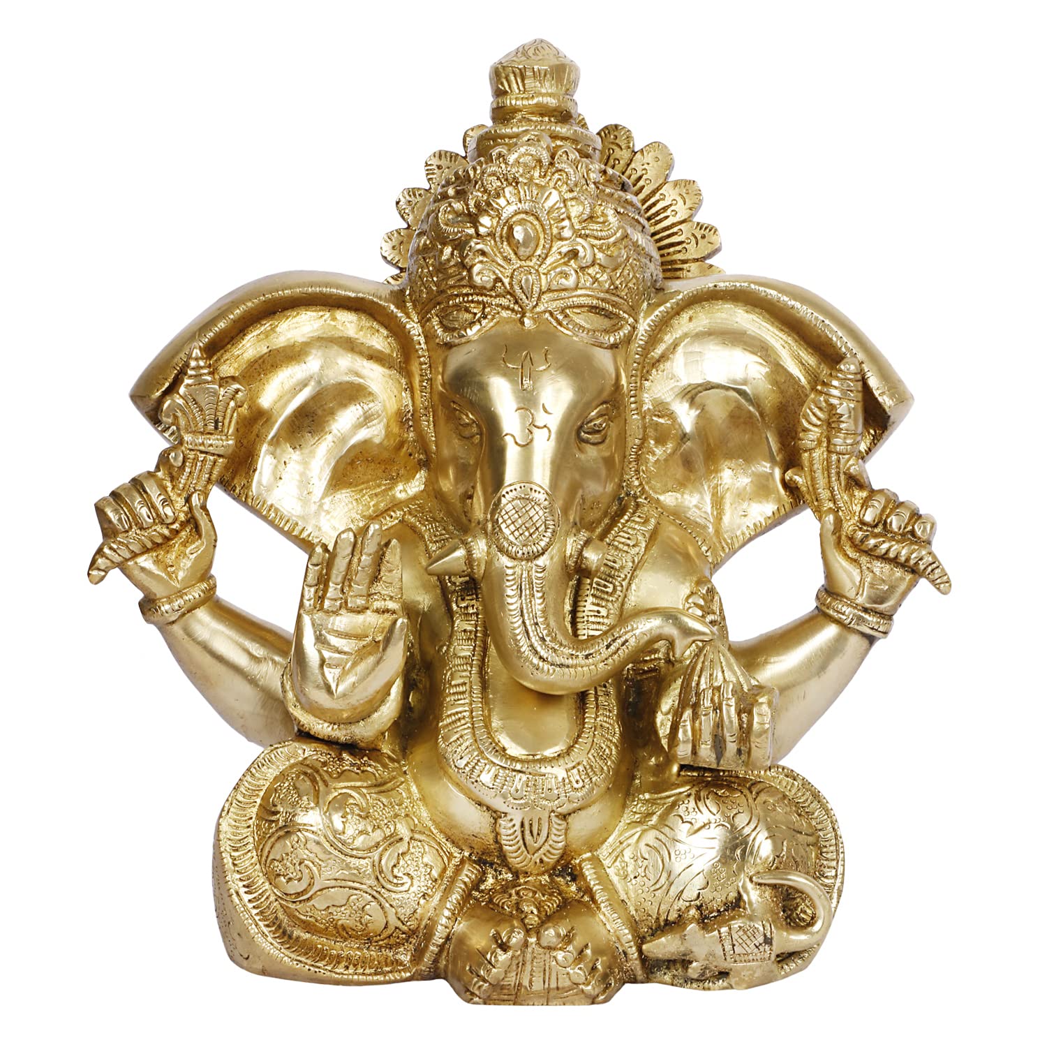 Brass World Brass Lord Ganesha Murti in Blessing Posture Sitting Big