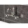 thumbnail image 4 of Kingston Brass KS3256AX Vintage Double-Handle Wall-Mount Bridge Kitchen Faucet, Polished Nickel, 4 of 7