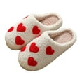 thumbnail image 4 of Juosiy Cartoon Love Heart Slippers for Womens Plush Warm Indoor Outdoor Slip on House Shoes, 4 of 5