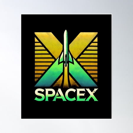 Spacex Logo Poster Wall Art, Modern Wall Decor, 8x12 UNFRAMED