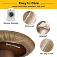 thumbnail image 3 of Elastic Fitted Round Tablecloth, Brown Stripes Waterproof Stretch Table Cover for 36"-44" Tables, Country Watercolors Gradient Texture Washable Outdoor Tablecloths for Patio, Picnic, Camping, 3 of 9