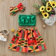 thumbnail image 4 of YunPes Toddler Baby Girls 3-Piece African Outfit: Dashiki Vest + Skirt + Headband for 2-5Y, Cotton Boho Clothes Set, 4 of 7