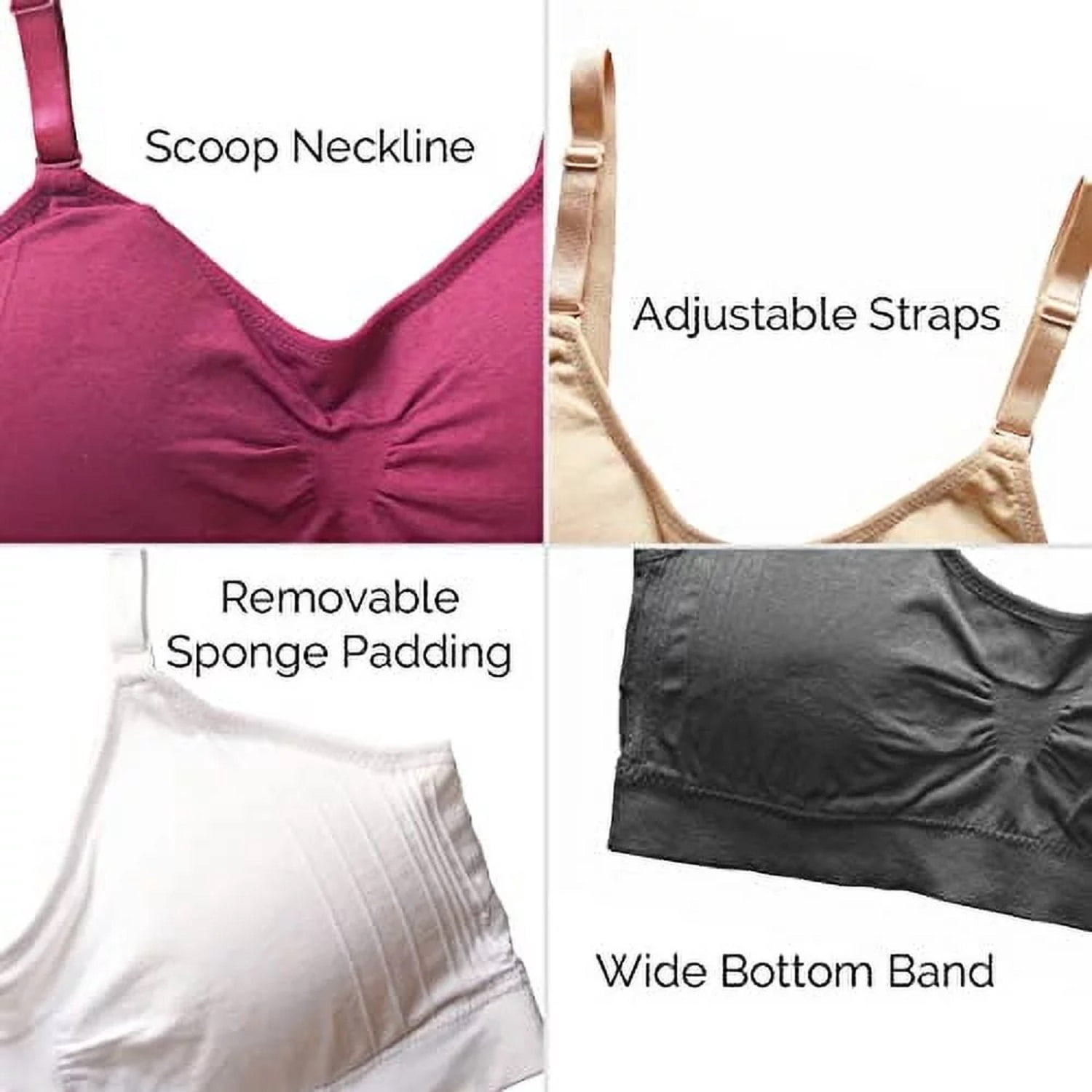 JOY BRA Scoopneck Full Coverage Push Up Sports Bra for Women 28A to 36DD Wear Everyday Bra (Ivory)
