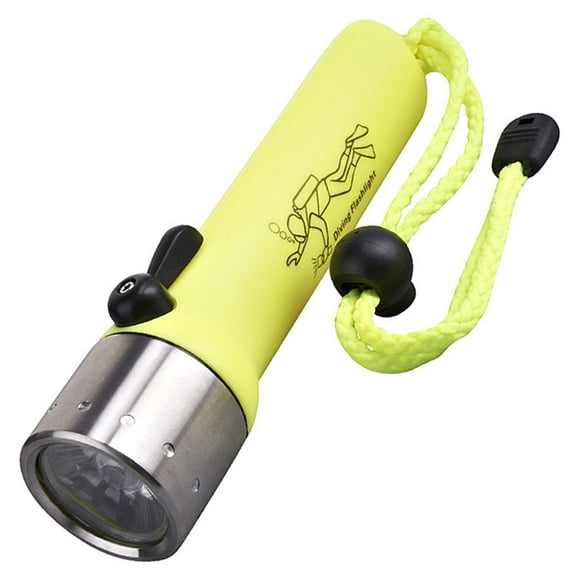 Diving Torch Dive Flashlight Multicolored Focus High-strength Outdoor Lighting for Hiking Camping Activity Yellow