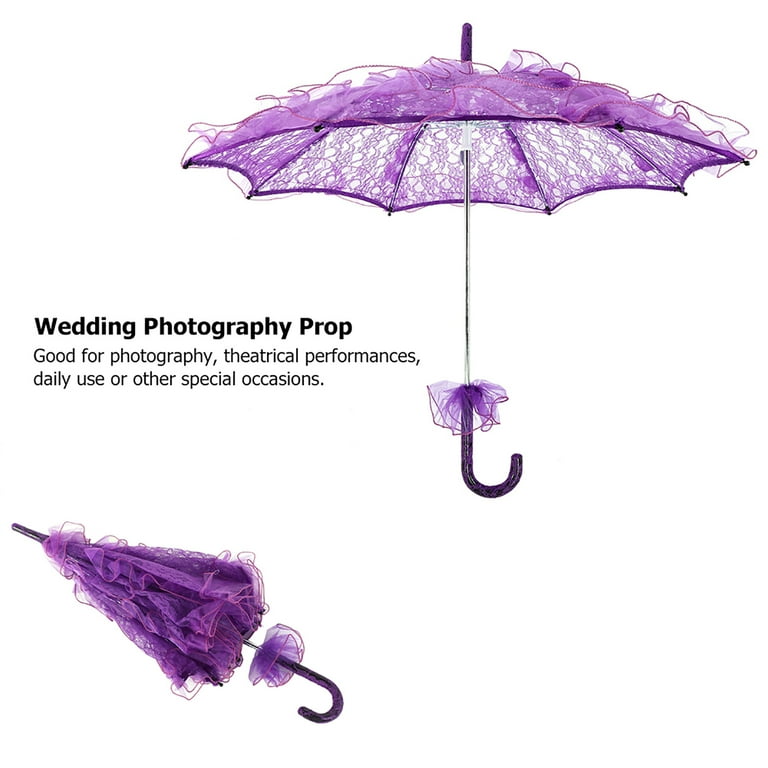 Lace Parasol Umbrella Bridal Lace Cotton Umbrella for Wedding Parties Dancing Photography Prop Lace Umbrella Wedding Umbrella for Wedding Photo Props