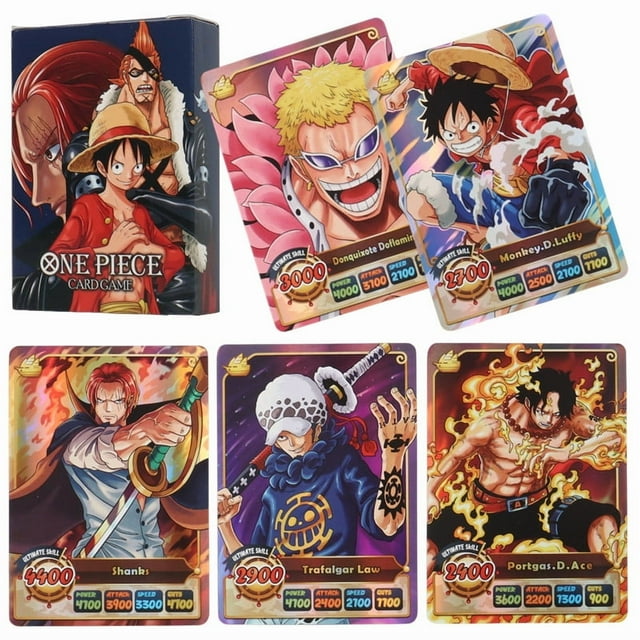 50Pcs One Piece Card English Version Holographic SSR Collection Cards Luffy Shanks Anime Character Carte for Children Gift Toys