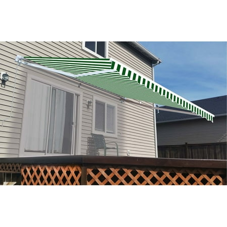 Ul Li Aleko Easy To Use Electricity Free Retractable Awning Is Perfect For A Patio Or Entertainment Area Li Li Hand Crank Opens And Closes The Awning Easily In Less Than A Minute Or The Awning Can