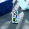 thumbnail image 2 of 18K Gold Plated Retro Style Earring Pendant Ring Square Colorblock Shining Diamond Women's Pendant Set Zircon Necklace Earrings Ring Sets Women's Upscale Luxury Gift, 2 of 6
