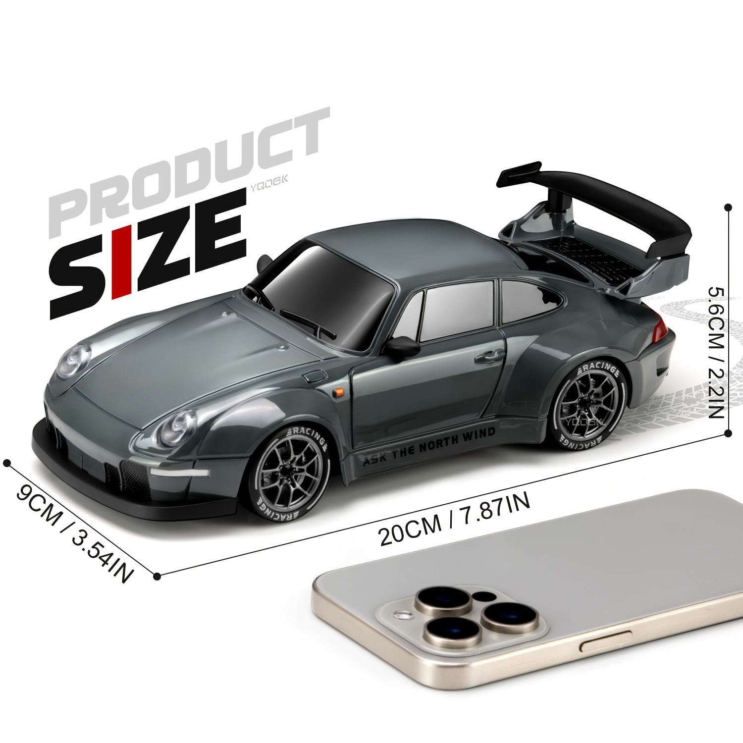 TXT-MATRIX 1:24 Scale 4WD RC Drift Car with Remote, Lights, Tires and Tracks, Dual Batteries