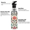 thumbnail image 3 of Yayeee 20oz Insulated Water Bottle Double Wall Stainless Steel with Flip Straw Lid, Beige Red Floral, 3 of 7