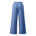 thumbnail image 6 of Xijirk Women Wide Leg Sweatpants High Waist Drawstring Trousers with Side Pockets Soft Casual Loose Fit Pants for Daily Walking Street Outfit,Blue,M, 6 of 6