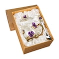thumbnail image 3 of Taza de té de vidrio esmaltado, taza de café, taza decorativa para beber con forma de flor y mariposa Violeta, 3 of 9