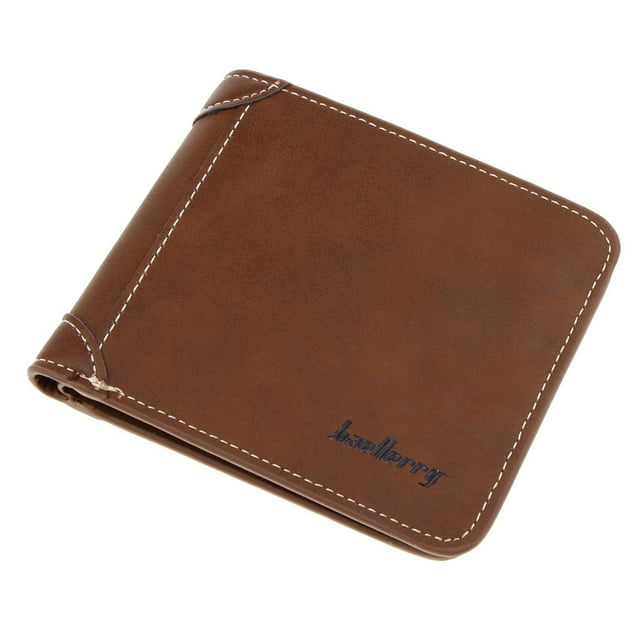 Cartera de cuero PU suave con bloqueo RFID Vintage para hombre, con ventana de identificación, monedero marrón negro Baoblaze Cartera de los hombres de la moda