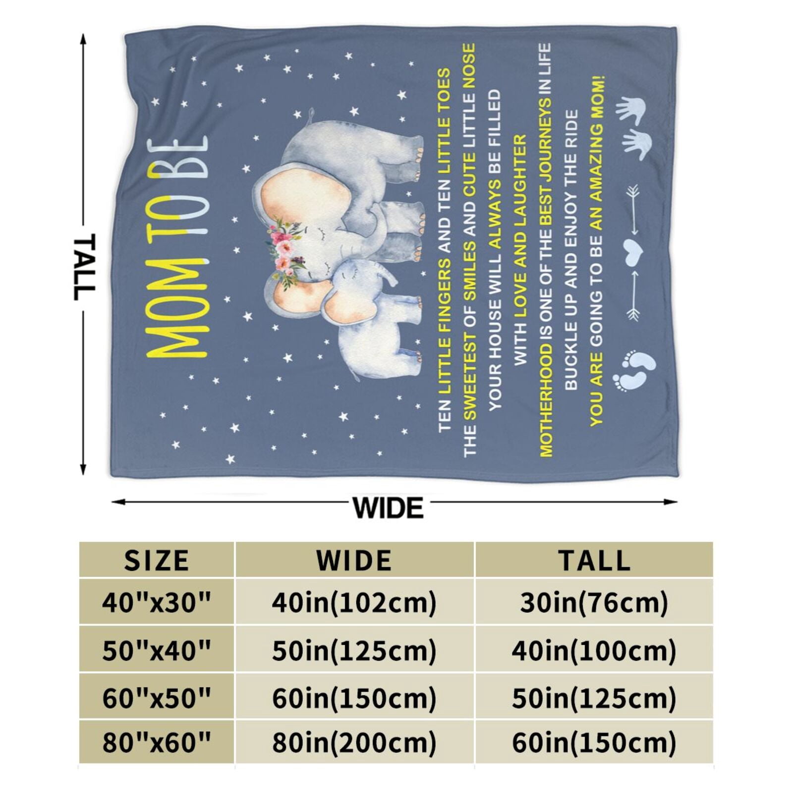 Wijzvio Mom To Be Throw Blanket Soft Fuzzy Fleece Blanket For Couch Bed Living Room Decoration 60"X50"