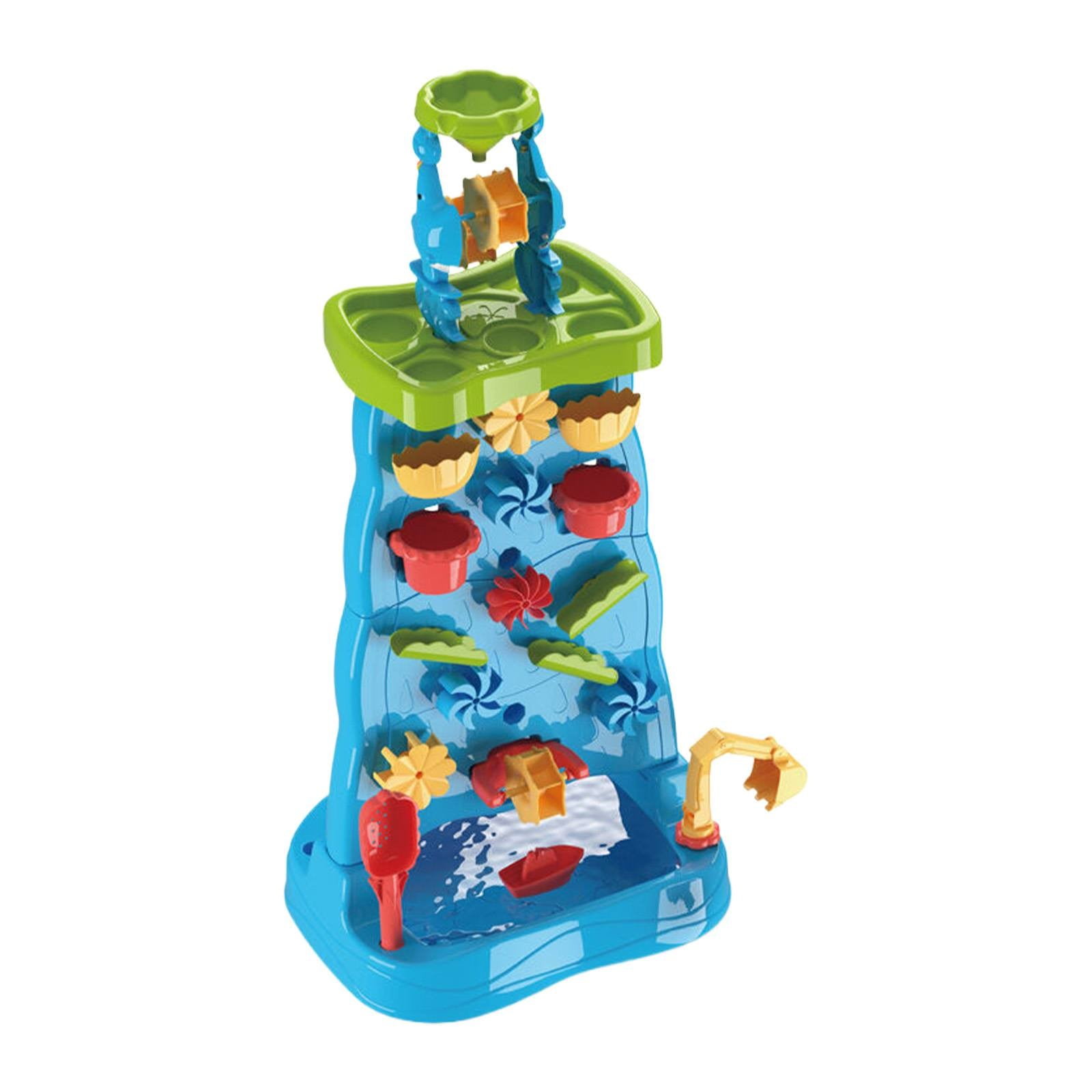 RUIG Water Table for Kids Ages 3-8 Double-Sided Waterfall Wall with 32-Piece Activity Set Outdoor Sand & Water Play Station for Boys & Girls STEM Learning Toy Summer Outdoor Toys