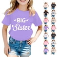 thumbnail image 1 of SUXIAN T-Shirts de Mode pour Filles Décontractés à Lettres Col Rond Manches Courtes T-Shirt Haut3 Imprimé de Lettres Col Rond T-Shirt Graphique pour Filles Violet_003 8-9 Ans, 1 of 4