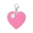 thumbnail image 2 of Delight Jewelry Acrylic 1" Hot Pink Heart - Silvertone Clip on Charm with Clear Crystal Drop, 2 of 4