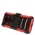 thumbnail image 3 of Value Pack + for 6" Motorola moto E5 + Plus E5 SUPRA Case Belt Clip Holster Phone Case 2 Kick stand Hybrid Shockproof Armor Impact Bumper Cover Red, 3 of 4