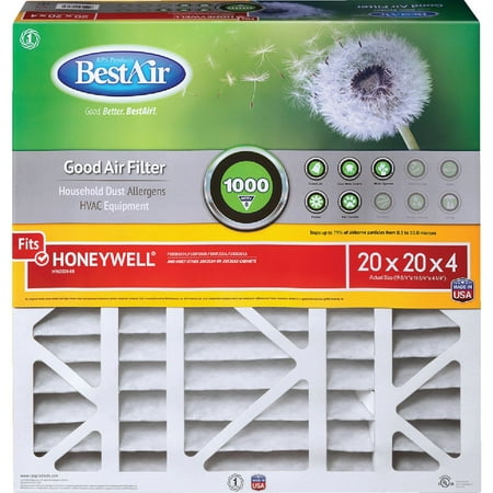 

1PK BestAir 20 In. x 20 In. x 4 In. Honeywell MERV 8 Deep Pleat Furnace Filter