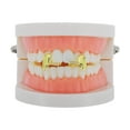 thumbnail image 2 of Unique Bargains 1 Set Fake Grills Hip Hop Style Left and Right Teeth Grillz Gold Tone, 2 of 6