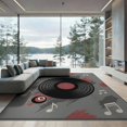 thumbnail image 2 of ODIKA 8'x10' Washable Area Rug Non-Slip Chair-Friendly Mat Music Contemporary Note Record Player Showcasing Sound Sphere for Dining Room, Large Office, Lounge, 2 of 7