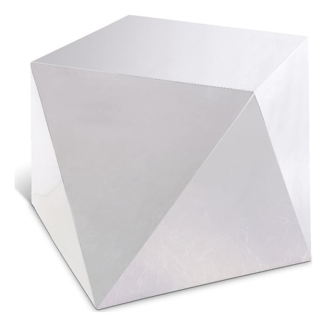 Meridian Furniture Gemma Table d'Appoint Contemporaine en Acier Inoxydable, Argent