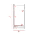 thumbnail image 3 of Cterwk 2 Doors Armoire with 1 Drawer and Hanging Rod, Clothes Storage Cabinet for Living Room, Bedroom, White, 3 of 9