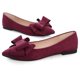 thumbnail image 2 of Zapatillas de ballet SAILING LU Bow-Knot para mujer, gamuza, burdeos, 9.5US, 2 of 7