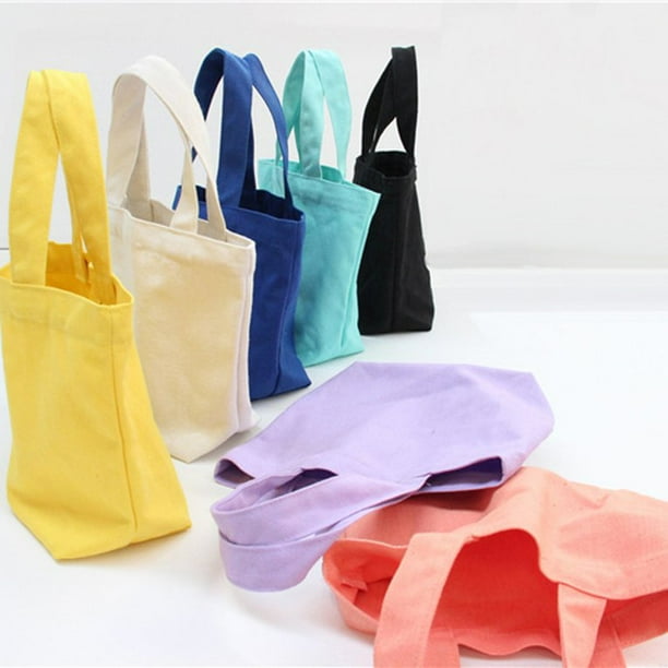 Cotton Canvas Tote Bags Reusable Grocery Shopping Blank Tote Bags Solid Color Portable Canvas Bag Storage Bag Walmart